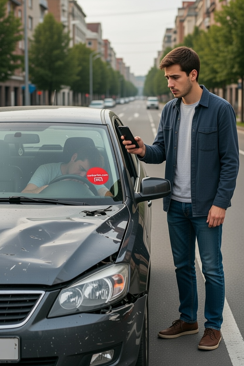 Kaza anında araçtaki NFC sticker ile bilgiye erişim